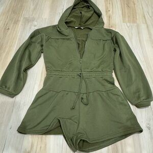 Green Hooded Romper